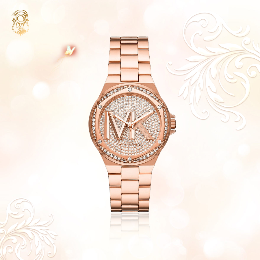 Michael Kors Lennox Three-Hand Rose Gold-Tone Stainless Steel Watch