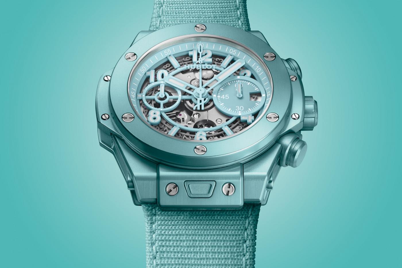 đồng hồ hublot big bang unico summer màu xanh dương ngọc