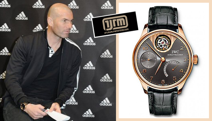 ầu thủ bóng đá người Pháp Zinedine Zidane đeo chiếc IWC Portuguaise Tourbillon Mystere