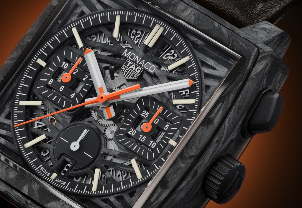 mặt số đồng hồ tag heuer monaco dark lord vỏ carbon